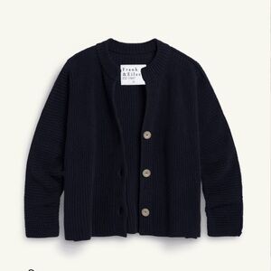 Frank & Eileen Montecito Crew Neck Cardigan in Marine (Dark Blue)
